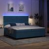 vidaXL LED Boxspringbett mit Matratze Dunkelblau 200 x 200 cm Stoff