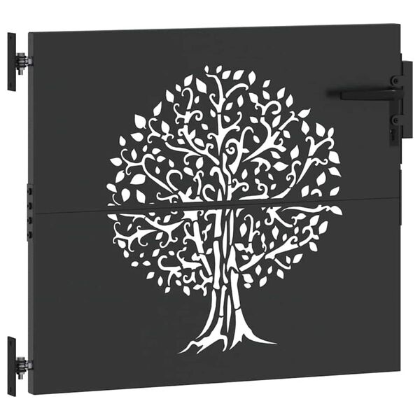 vidaXL Gartentor 85x100 cm Cortenstahl Baum-Design