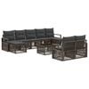 vidaXL Gartensofa-set 10 stk. Grau Poly-Rattan