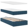 vidaXL Ottoman-Bett mit Matratzen & LEDs Dunkelblau 180x200 cm Samt