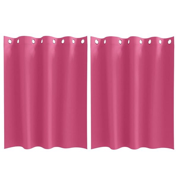 vidaXL Verdunkelungs-Vorh&auml;nge mit Ringen 2 pcs Helles Pink