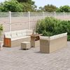 vidaXL Gartensofa-set mit Kissen 12 pcs Beige und Creme Poly-Rattan