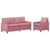vidaXL Sofa Set 2 Stk. Rosa Samt
