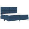 vidaXL Boxspringbett mit Matratze mit LED Blau 200 x 200 cm Stoff