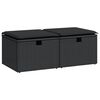vidaXL 2-tlg. Garten-Sofagarnitur mit Kissen Schwarz Poly Rattan