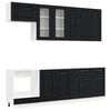 vidaXL K&uuml;cheneinheit KALMAR 8 pcs Schwarz Holzwerkstoff