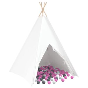 vidaXL Teepee Zelt Weiß 120 x 120 x 150 cm Stoff und Kunststoff