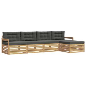 vidaXL Outdoor-Sofagarnitur 5 stk. Wei&szlig; und Anthrazit Polyester
