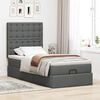 vidaXL Ottoman-Bett mit Matratze Dunkelgrau 80x200 cm Stoff