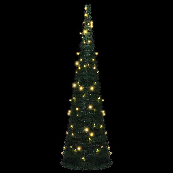 vidaXL Weihnachtsbaum with LED String Lights Gr&uuml;n 150 x 150 cm PVC