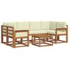 vidaXL Outdoor-Sofagarnitur 7 stk. Natur und Creme
