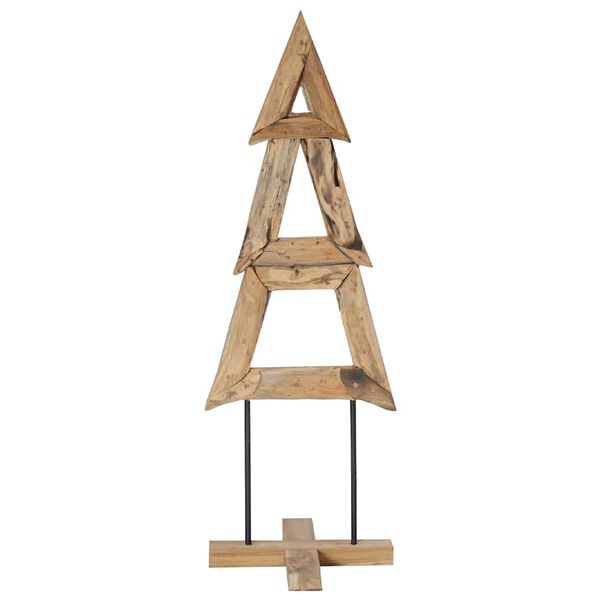 vidaXL Weihnachtsbaum mit St&auml;nder Braun 120 cm Massivholz Teak