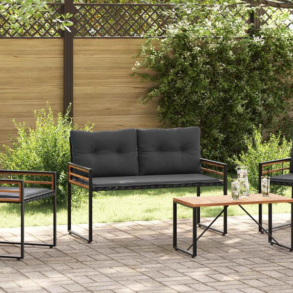 vidaXL Holz-Lagenbank mit Kissen Uni Blassgrau 114 x 55 x 77 cm