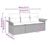 vidaXL Garten-Sofa-Set mit Kissen mit Speicher 3 pcs Braun Poly Rattan