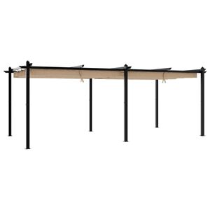 vidaXL Gartenpavillon mit Ausziehbarem Dach Taupe 3x6 m Aluminium