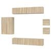 vidaXL 8-tlg. TV-Schrank-Set Sonoma-Eiche Holzwerkstoff