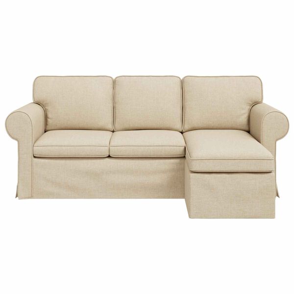 vidaXL Sofa 160cm Creme Metall