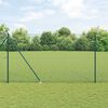 vidaXL Zaunpfosten Gr&uuml;n 25 x 1,5 m (16 x 16 mm Netz) Stahl und PVC