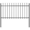 vidaXL Gartenzaun mit Speerspitze Stahl 181 x 100 cm Schwarz