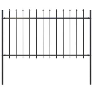 vidaXL Gartenzaun mit Speerspitze Stahl 181 x 100 cm Schwarz