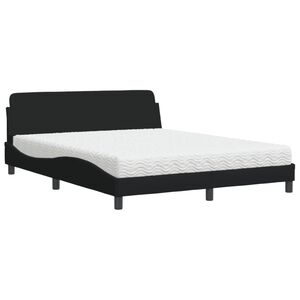 vidaXL Bett mit Matratze "Dover" Schwarz 160x200 cm Stoff