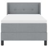 vidaXL Boxspringbett mit Matratze Hellgrau 190 x 90 cm Polyester