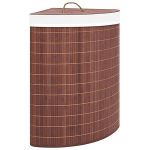 vidaXL Eck-W&auml;schekorb Bambus Braun 60 L