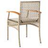 vidaXL 3-tlg. Bistro-Set mit Kissen Beige Poly Rattan Akazienholz