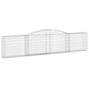 vidaXL Gabionen mit Hochbogen 25 Stk. 400x30x80/100cm Verzinktes Eisen