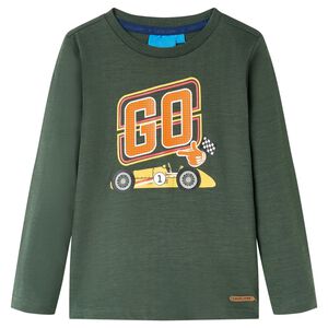 vidaXL Kinder-Langarmshirt Dunkelgr&uuml;n 92