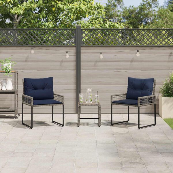 vidaXL Gartenm&ouml;bel Set mit Kissen Stahl