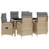 vidaXL Outdoortisch-Set 7 pcs Beige und Hellgrau 150 x 90 x 75 cm