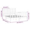 vidaXL Massivholzbett ohne Matratze Wei&szlig; 140x190 cm Kiefernholz