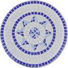 vidaXL Bistrotisch Blau und Weiß 60 cm Mosaik