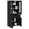 vidaXL Highboard 2 pcs Schwarz Eichen-Optik Engineered Wood und Glas