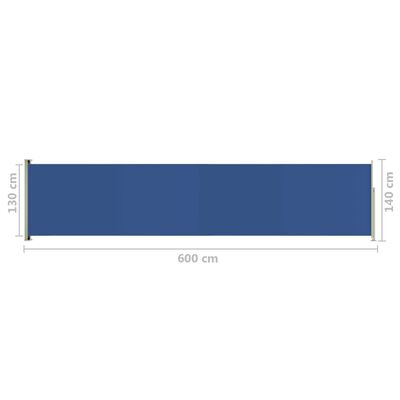 vidaXL Seitenmarkise Ausziehbar 140x600 cm Blau