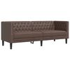 vidaXL Chesterfield-Sofa 3-Sitzer Braun Kunstleder