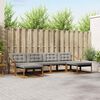 vidaXL Outdoor-Sofagarnitur mit Kissen 6 pcs Nat&uuml;rlich und Hellgrau