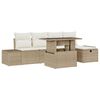 vidaXL Garten-Sofa-Set 6 pcs Beige Poly-Rattan
