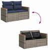 vidaXL 8-tlg. Garten-Sofagarnitur mit Kissen Grau Poly Rattan
