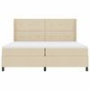 vidaXL Boxspringbett mit Matratze Creme 200 x 200 cm Stoff