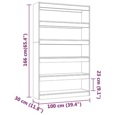 vidaXL Bücherregal/Raumteiler Räuchereiche 100x30x166 cm
