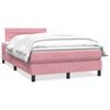 vidaXL Boxspringbett mit Matratze Rosa 120x210 cm Samt