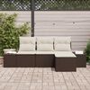 vidaXL Sofa Set mit Kissen 4 pcs Braun Poly Rattan