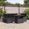 vidaXL Garten-Sofa-Set 7 pcs Schwarz Poly-Rattan