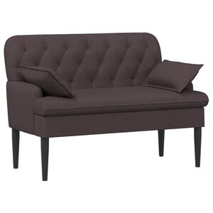 vidaXL Zweisitzer mit Knopfheftung Dunkelbraun 111 x 68 x 80 cm Stoff