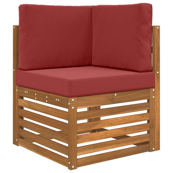 vidaXL Sofakissen f&uuml;r drau&szlig;en 3 pcs Weinrot Polyester