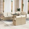 vidaXL Gartensofa-set mit Kissen 9 pcs Beige Poly-Rattan