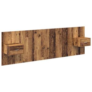 vidaXL Kopfteil mit Schrank mit Schubladen 3 pcs Altholz Holzwerkstoff