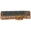 vidaXL Outdoor-Sofagarnitur 7 Stk. Natur und Anthrazit Polyester